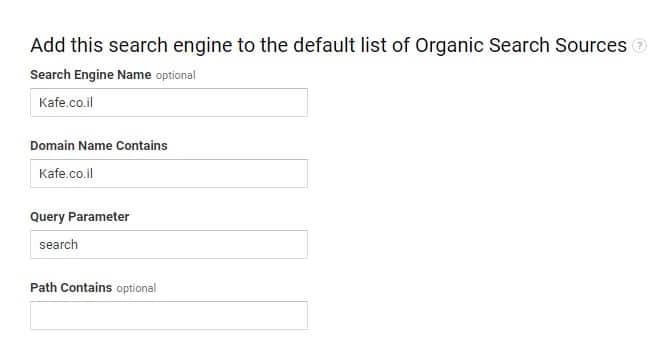 add organic search engine to default list google analytics